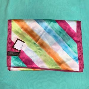 Coach Watercolor Stripped Scarf NWT